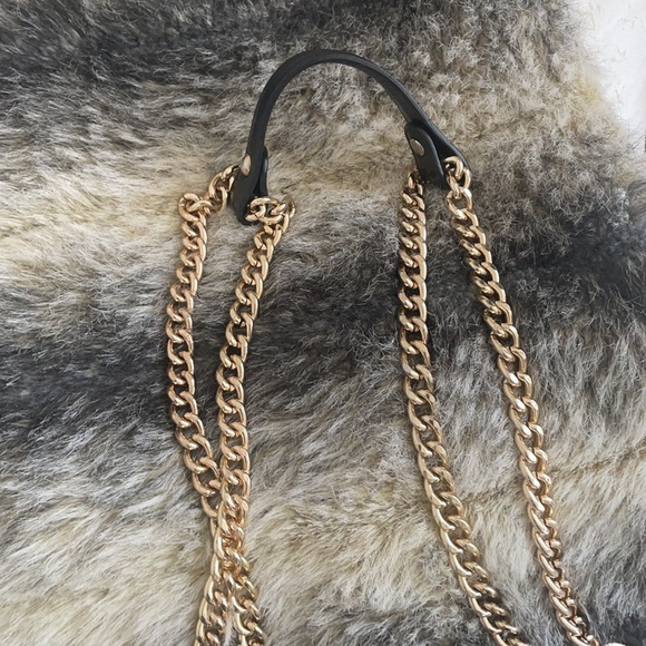 Just Cavalli Leather and Fur Fringe Bag - Picture 5 of 9